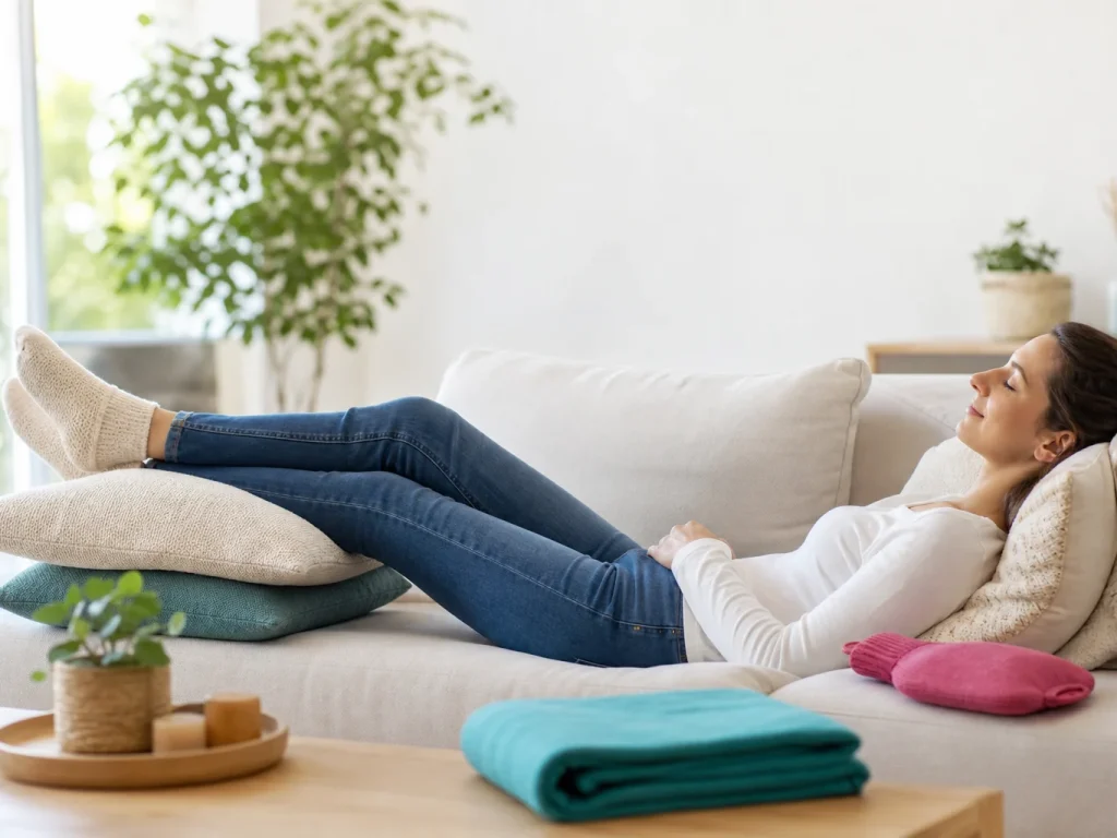 comment soulager une sciatique : position de repos jambes surélevées
