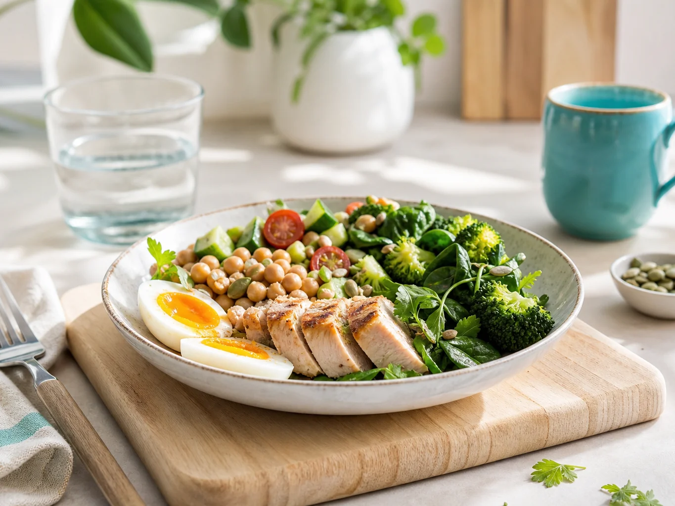 régime protéiné assiette type aliments